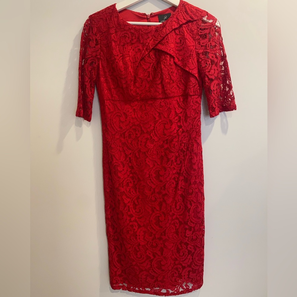 Red lace dress
